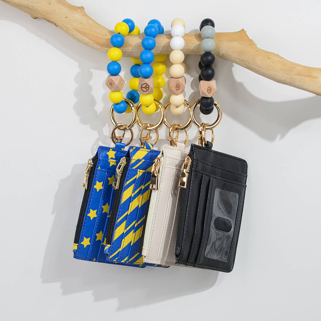 Card Holder Beaded Wristlet Keychain - Leah Jean Boutique