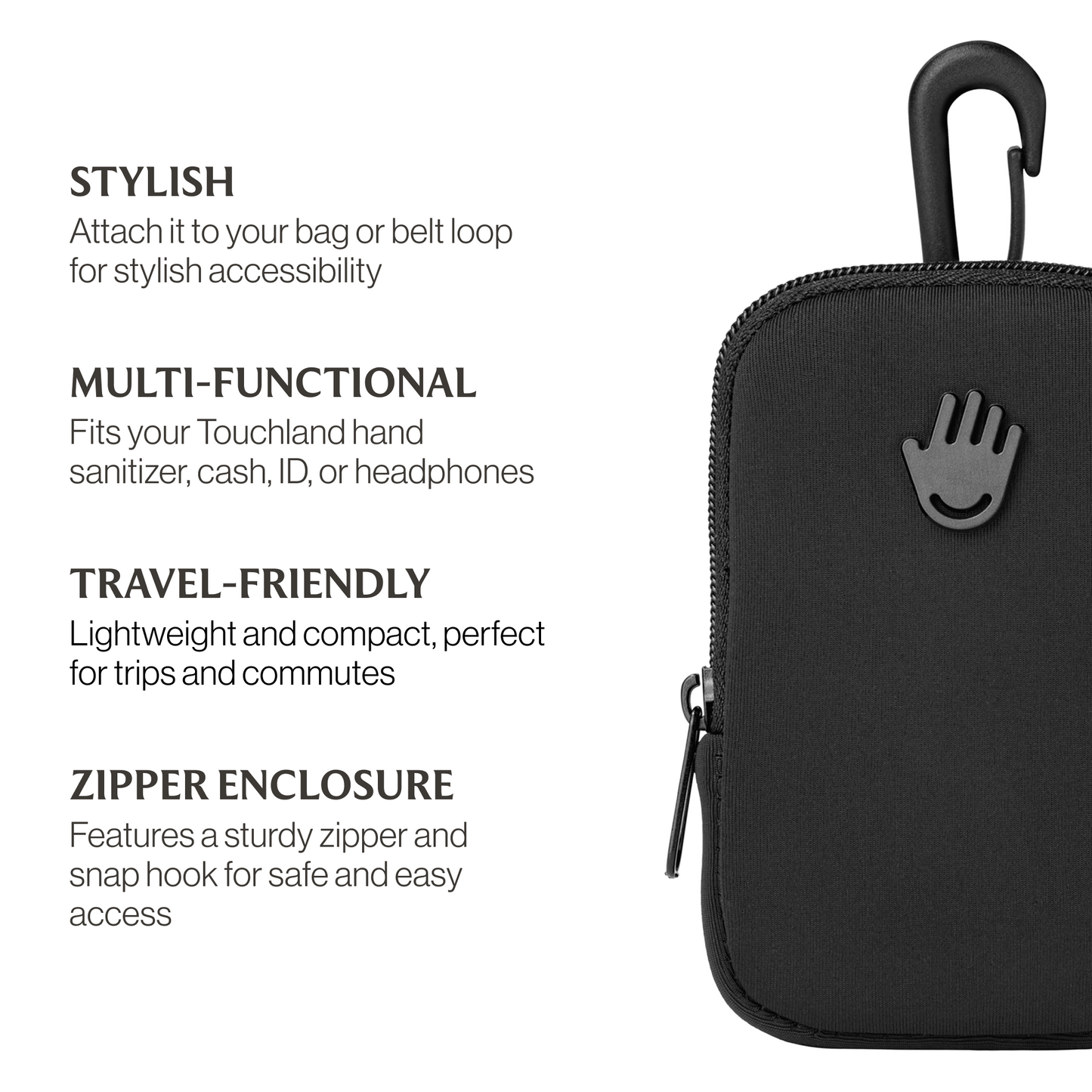 Black Touchette Pouch - Leah Jean Boutique