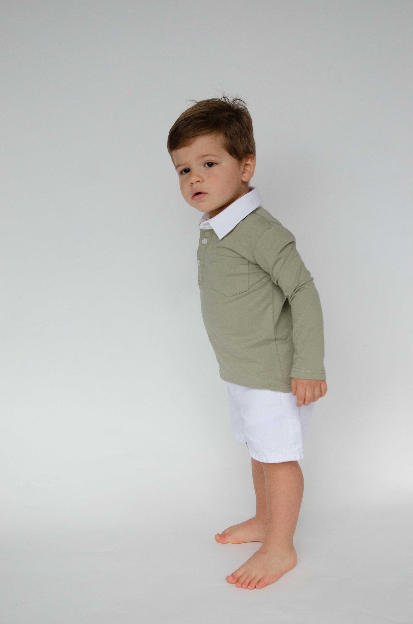 The Collared Shirt in Eucalyptus - Leah Jean Boutique