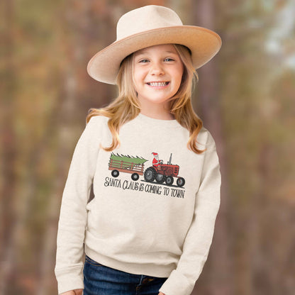 Santa Claus is Coming to Town Western Tractor Shirt - Leah Jean Boutique