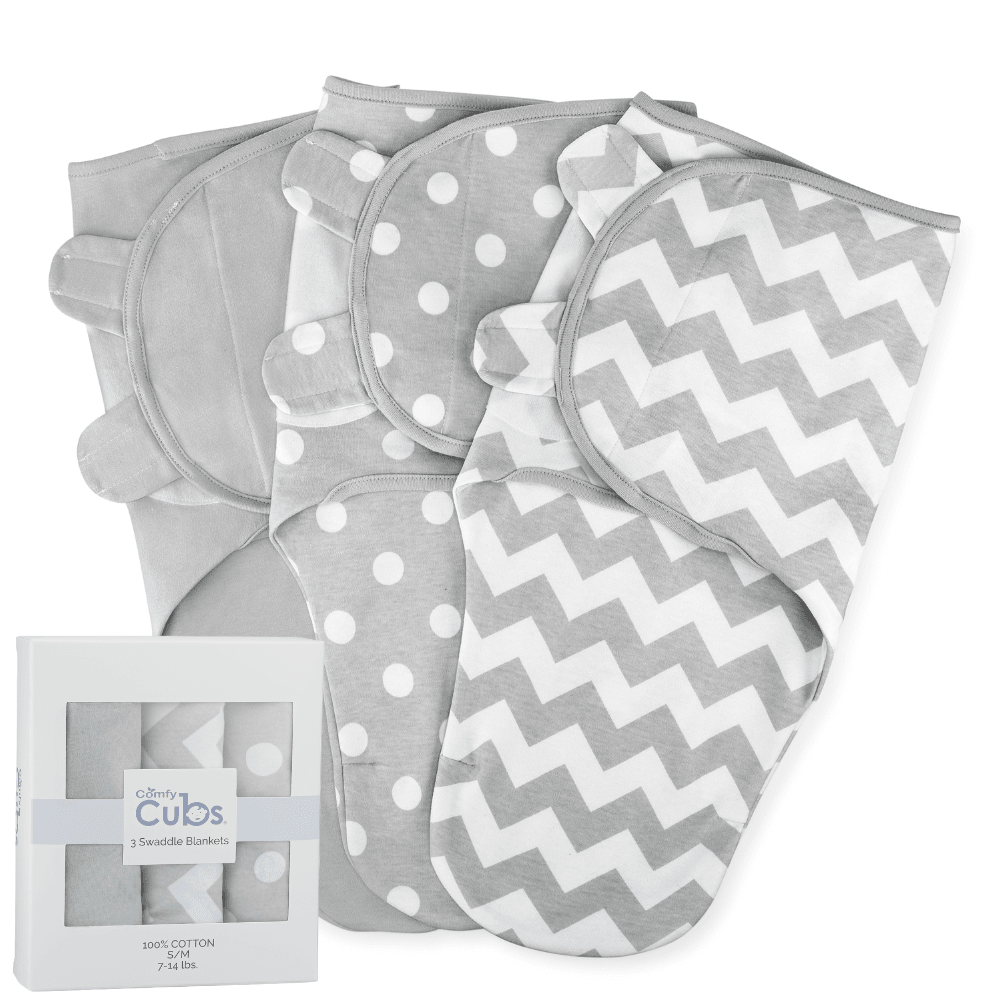 Baby Easy Swaddle Blankets - Pack of 3 by Comfy Cubs