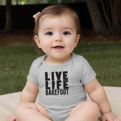 "Live Life Barefoot" Gray Onesie - Leah Jean Boutique