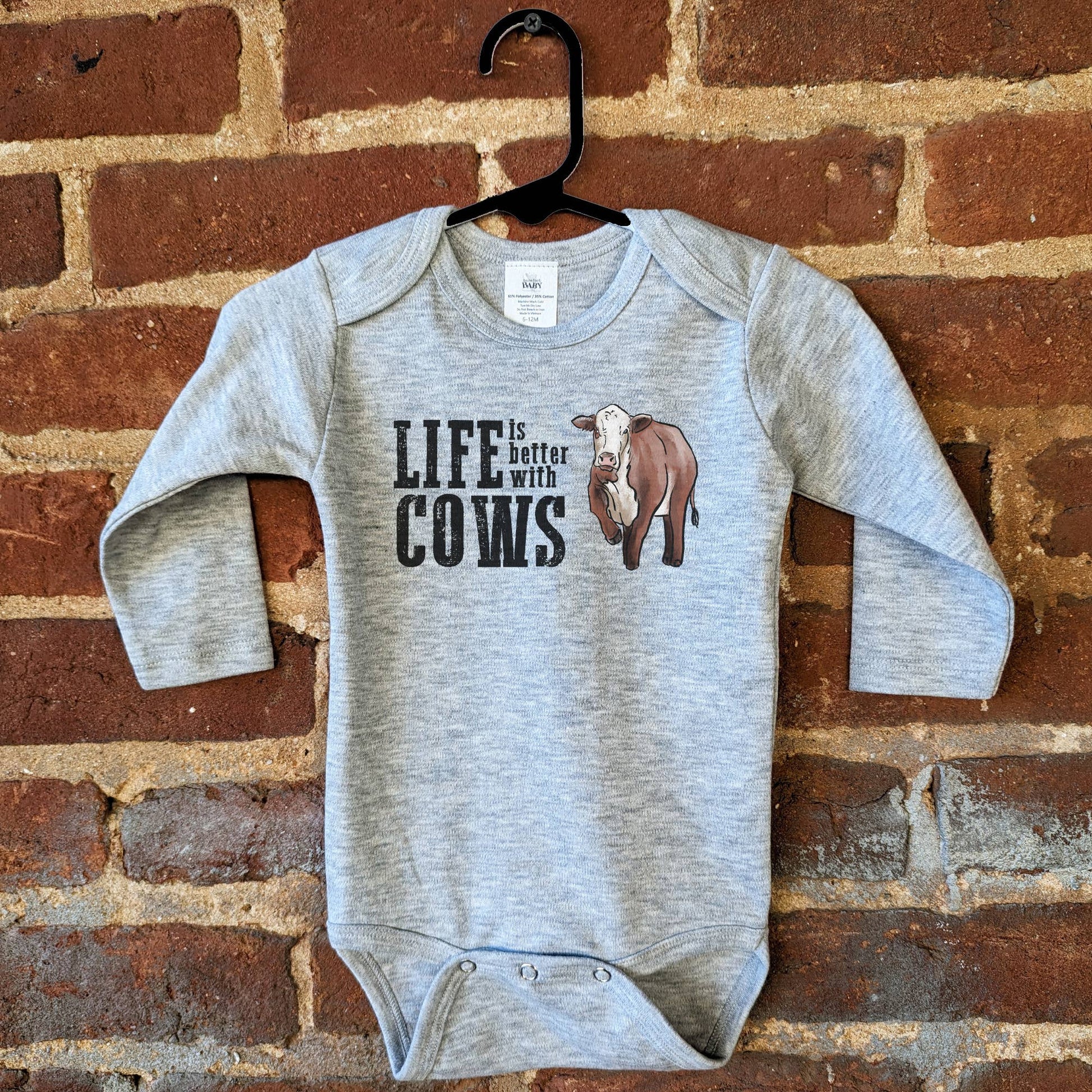 Life is Better with Cows Long Sleeve Onesie - Leah Jean Boutique