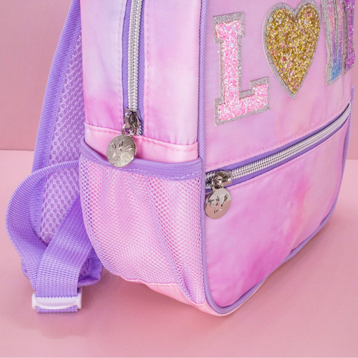 Girls Backpack with Glitter Varsity Letters - LOVE