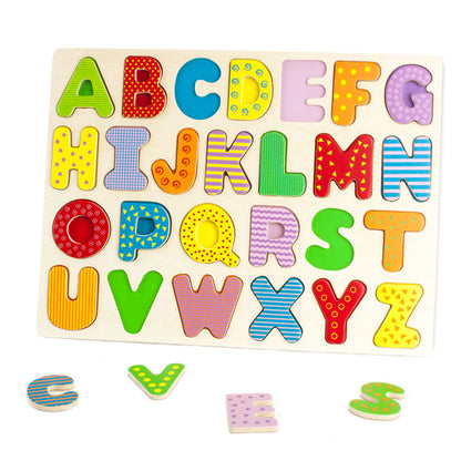Tablero de rompecabezas del alfabeto de madera del profesor Poplar