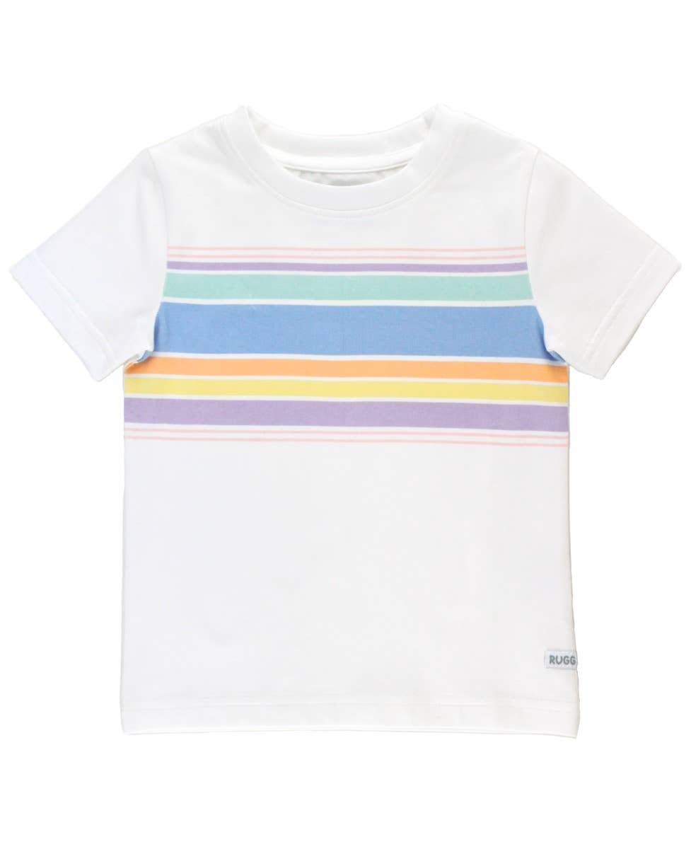 Boys Rainbow Lane Stripe Short Sleeve Basic Tee