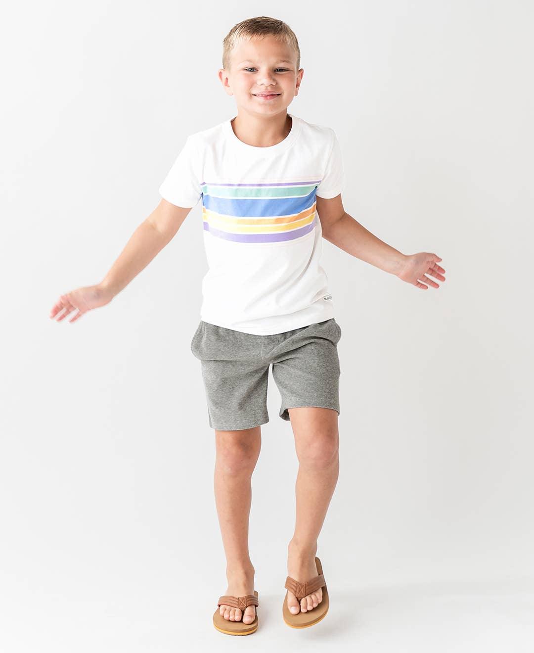 Boys Rainbow Lane Stripe Short Sleeve Basic Tee