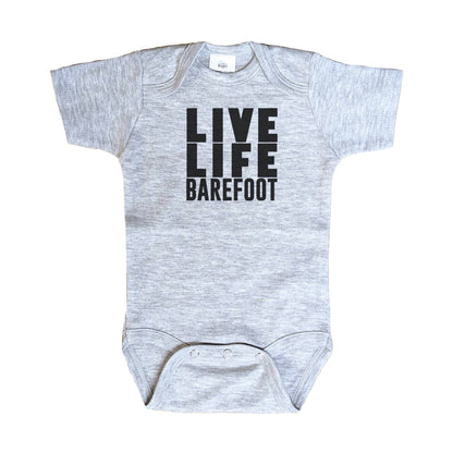 "Live Life Barefoot" Gray Onesie - Leah Jean Boutique