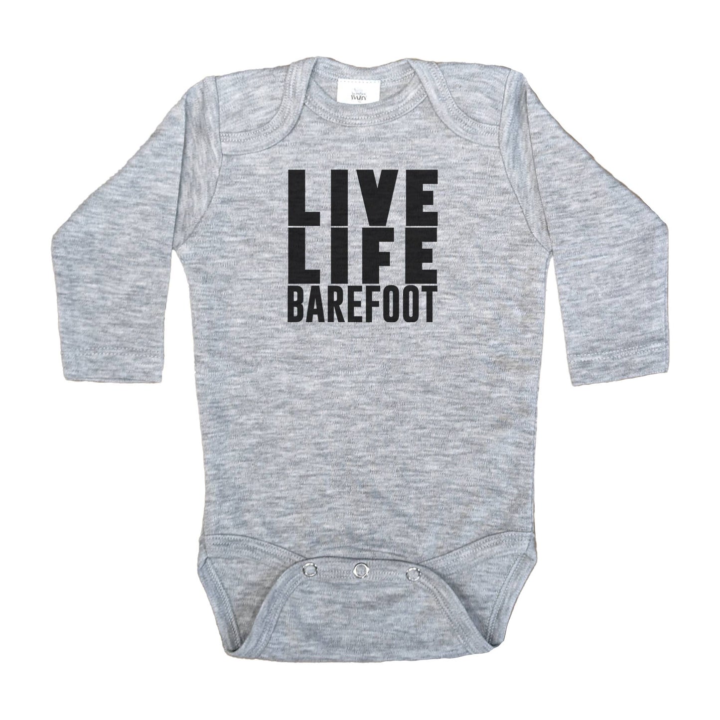 "Live Life Barefoot" Gray Onesie - Leah Jean Boutique