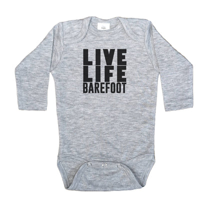 "Live Life Barefoot" Gray Onesie - Leah Jean Boutique