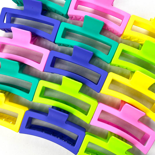 Solid color rectangular claw clip large hair clips - Leah Jean Boutique