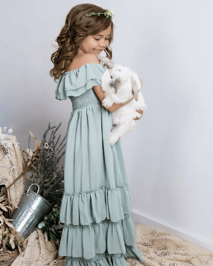 Sage Nellie Ruffled Maxi Dress - Leah Jean Boutique