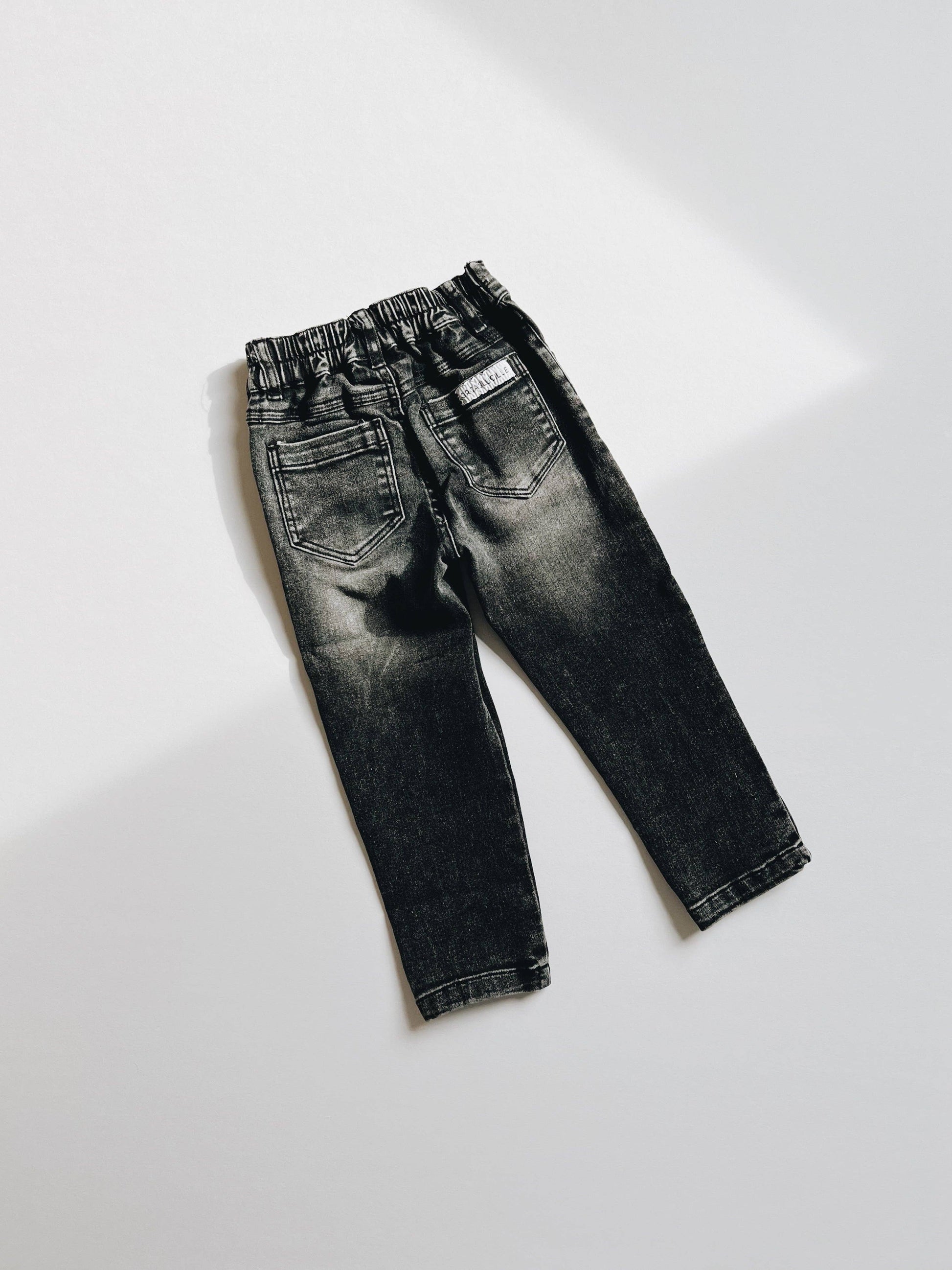 Faded Black Stretch Denim Jeans - Leah Jean Boutique