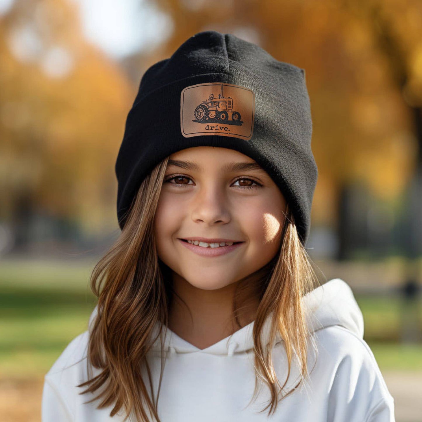 "Drive" Farm Tractor Kid Beanie Country Fall