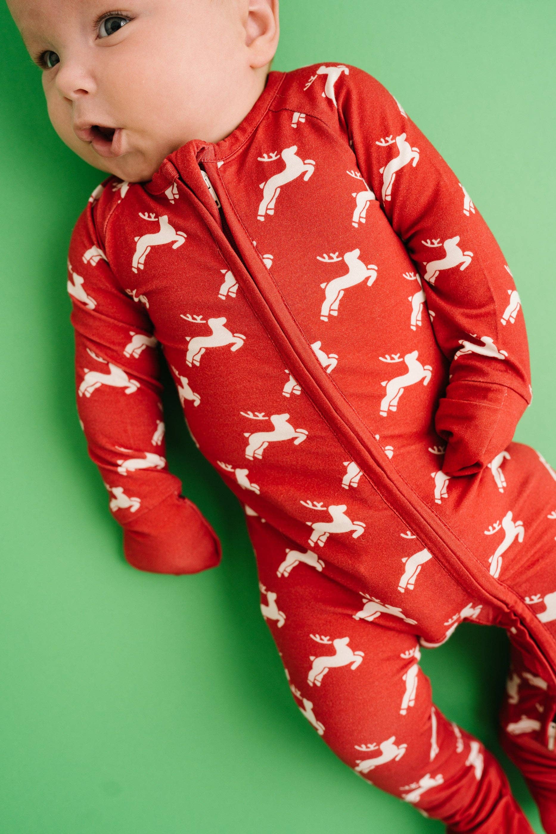 Reindeer Bamboo Sleeper - Leah Jean Boutique