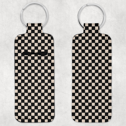 Black & White Check Lip Balm Holder