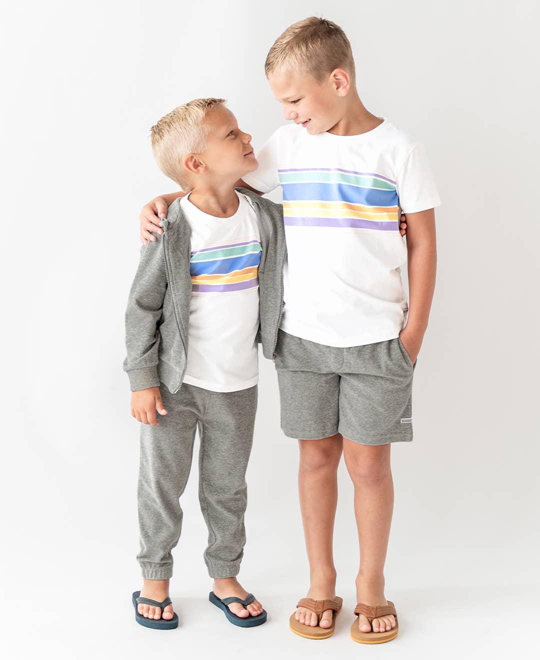 Boys Rainbow Lane Stripe Short Sleeve Basic Tee