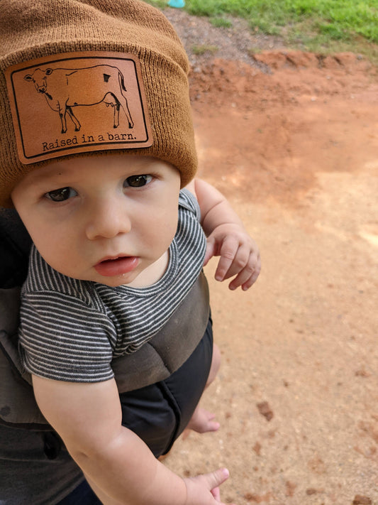 'Raised in a Barn' Beanie - Leah Jean Boutique