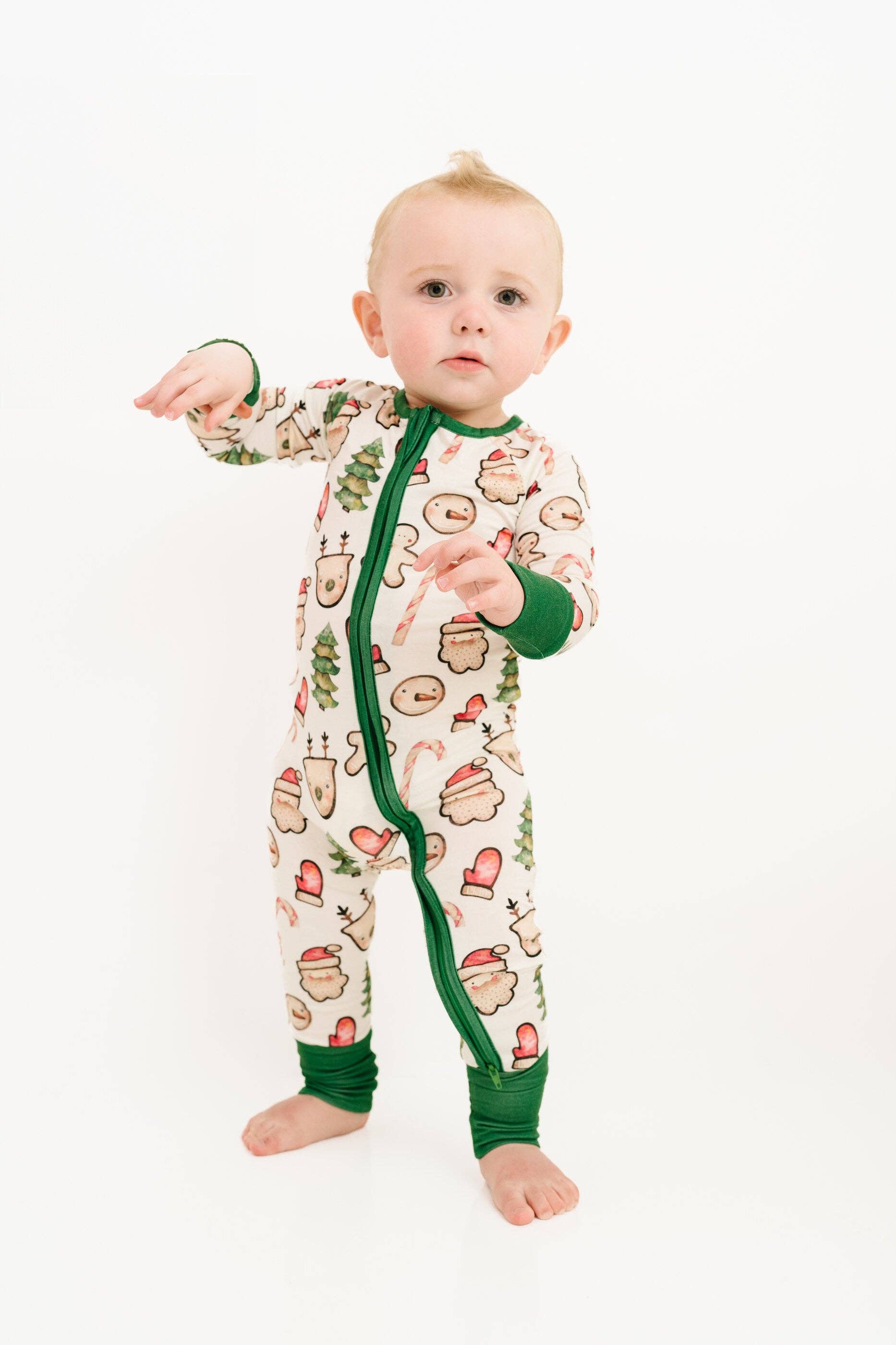 Christmas Cookies Green Bamboo Sleeper - Leah Jean Boutique