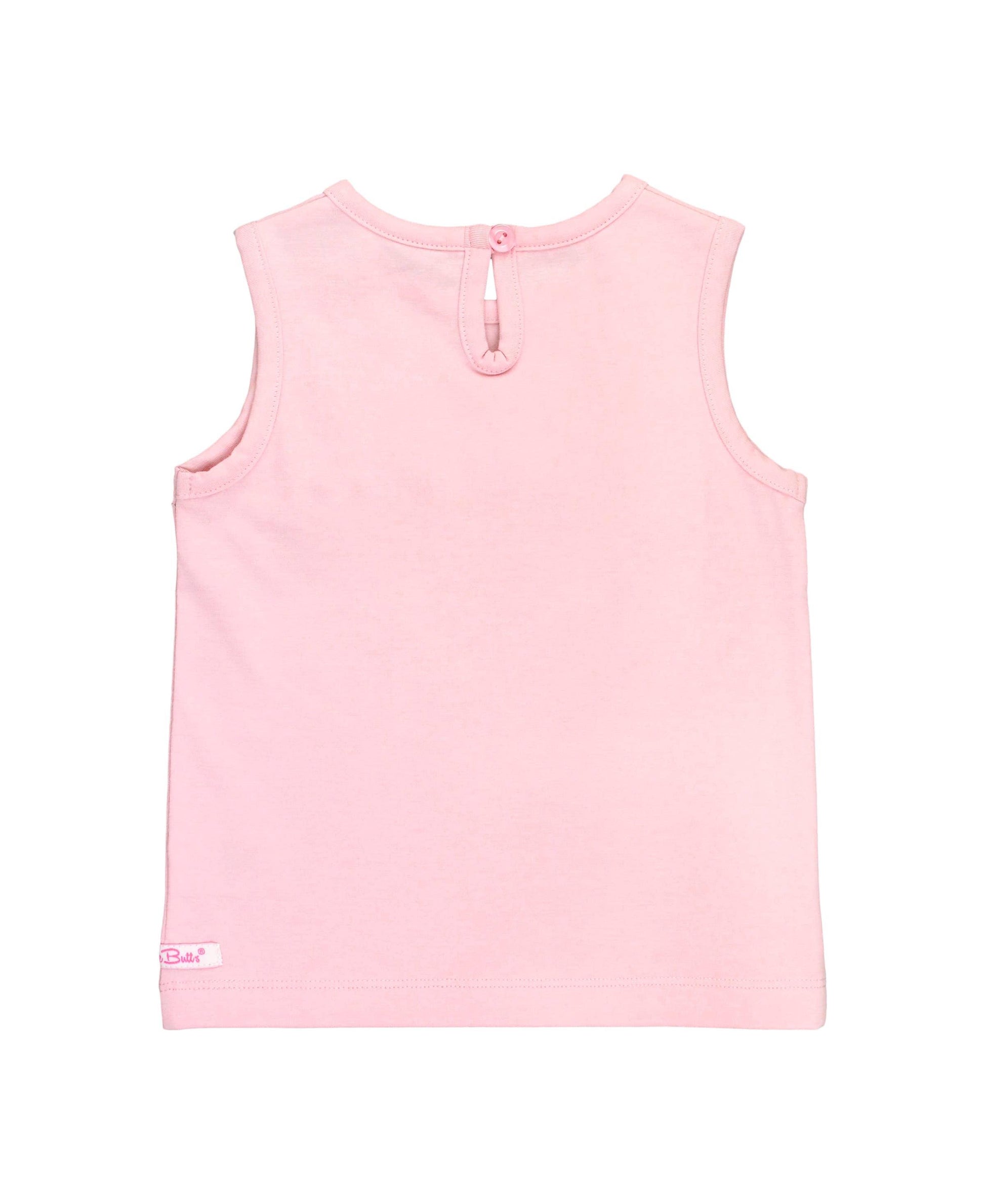 Girls Pink Knit Ruffle Trim Tank - Leah Jean Boutique