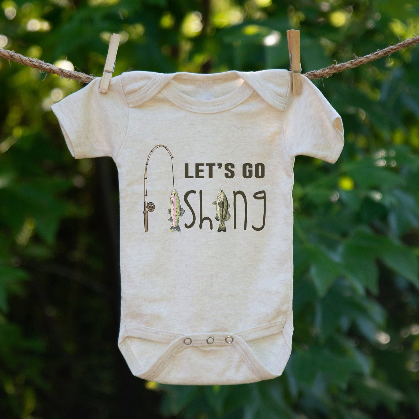 "Let's Go Fishing" Onesie - Leah Jean Boutique