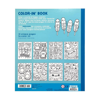 Color-in' Book: Happy Snacks (8" x 10")