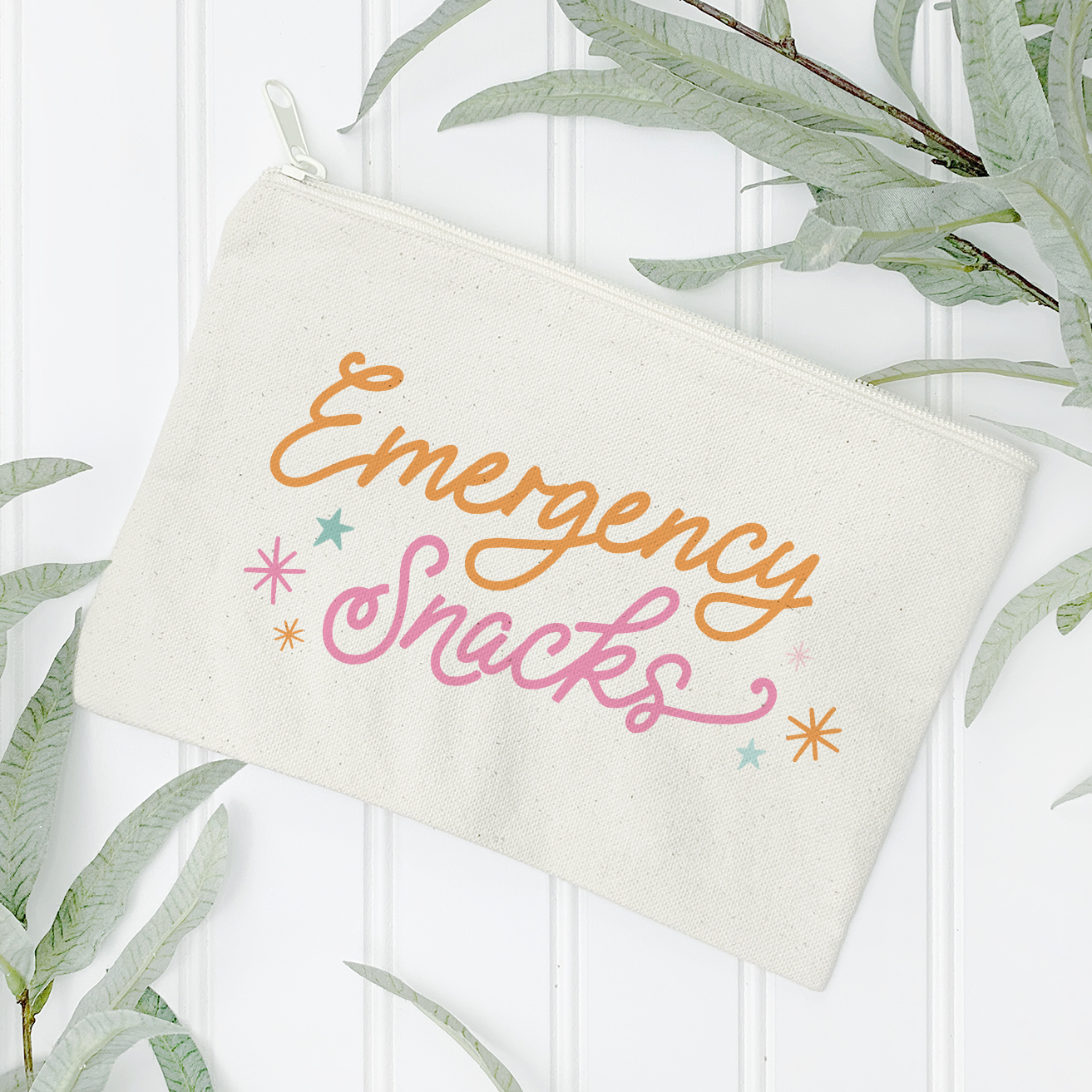 Emergency Snacks Canvas Zipper Pouch - Leah Jean Boutique