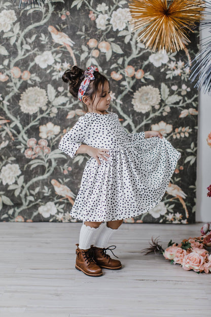 Scattered Dot Twirl Dress - Leah Jean Boutique