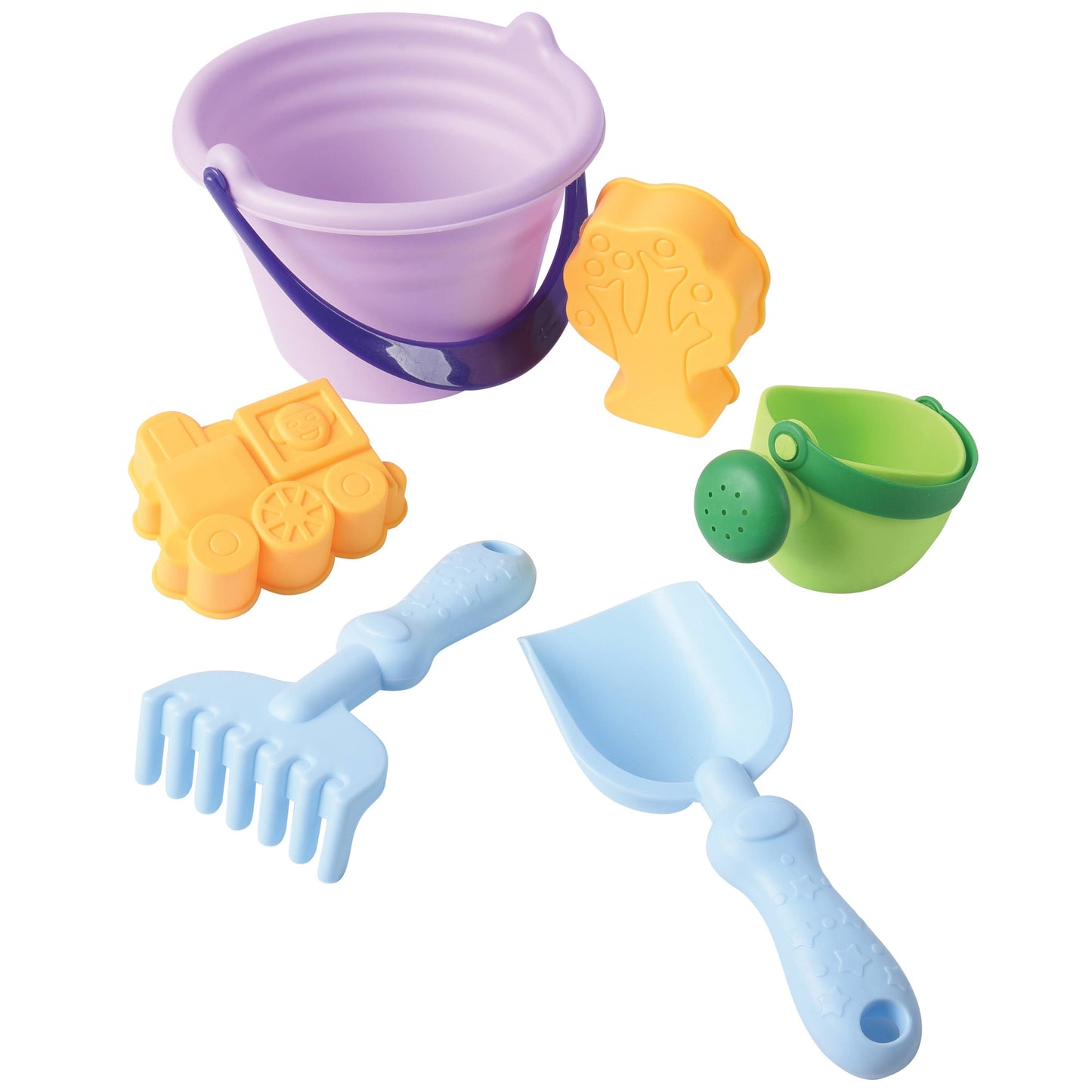 Soft Bucket Sand Toys 6-piece Set - Leah Jean Boutique