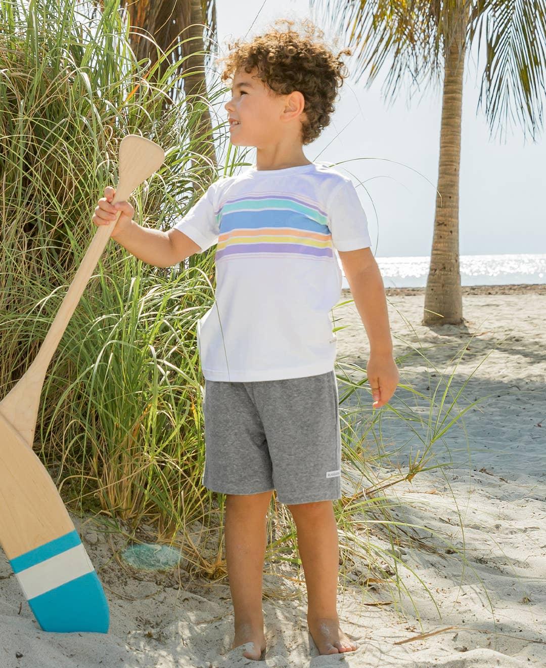 Boys Rainbow Lane Stripe Short Sleeve Basic Tee