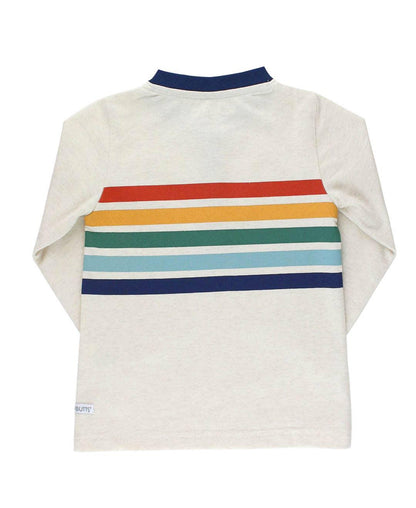 Boys Heather Oatmeal Knit Long Sleeve Henley Tee