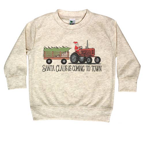 Santa Claus is Coming to Town Western Tractor Shirt - Leah Jean Boutique