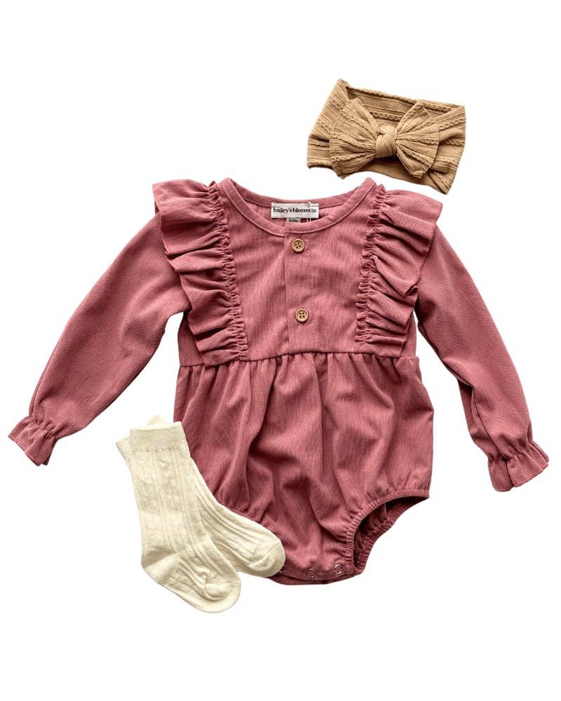 Samantha Bubble Romper - Deep Mauve - Leah Jean Boutique