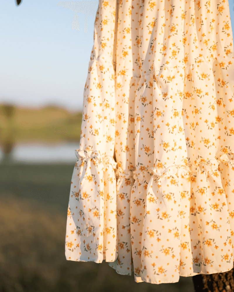 Yellow Floral Katherine Dress - Leah Jean Boutique