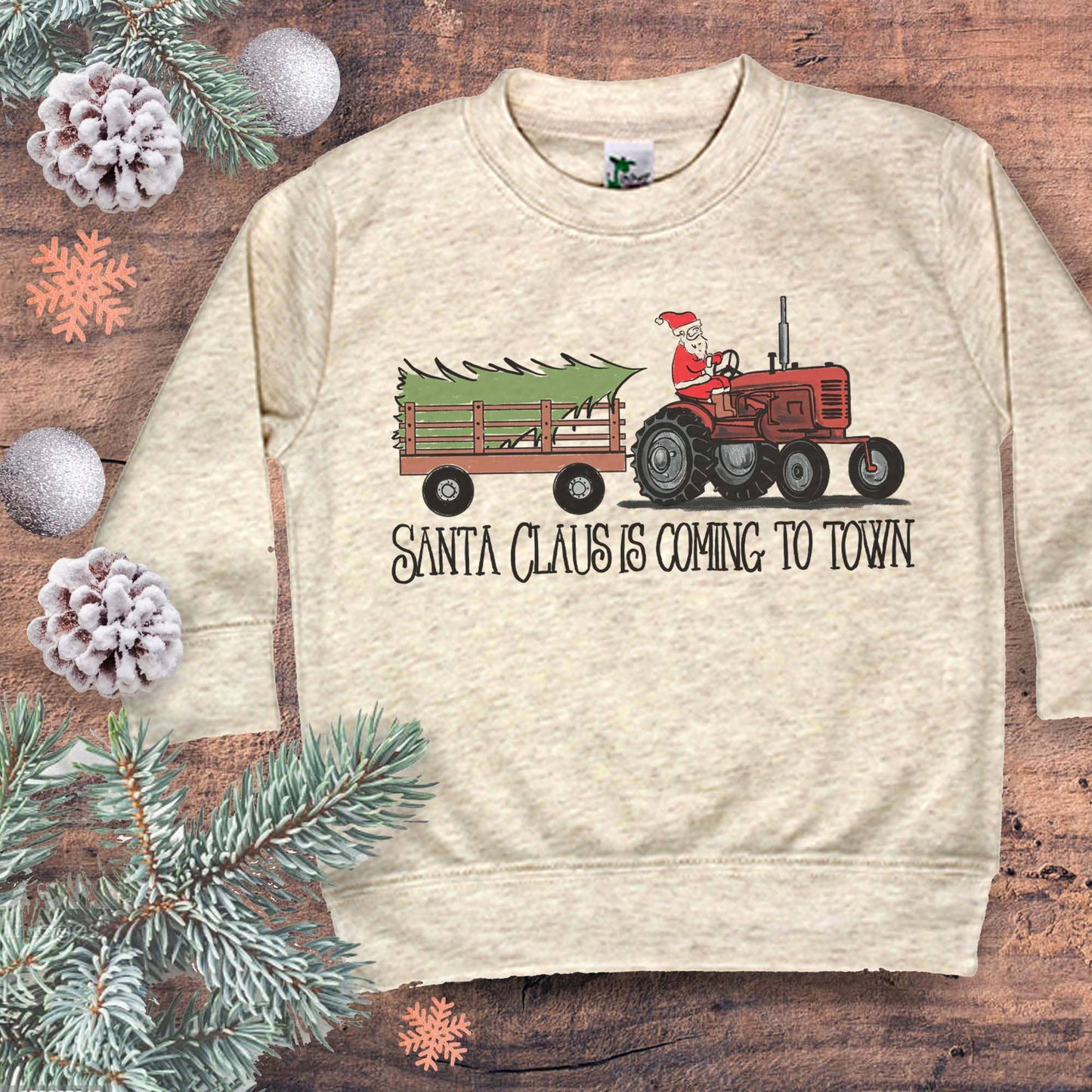 Santa Claus is Coming to Town Western Tractor Shirt - Leah Jean Boutique