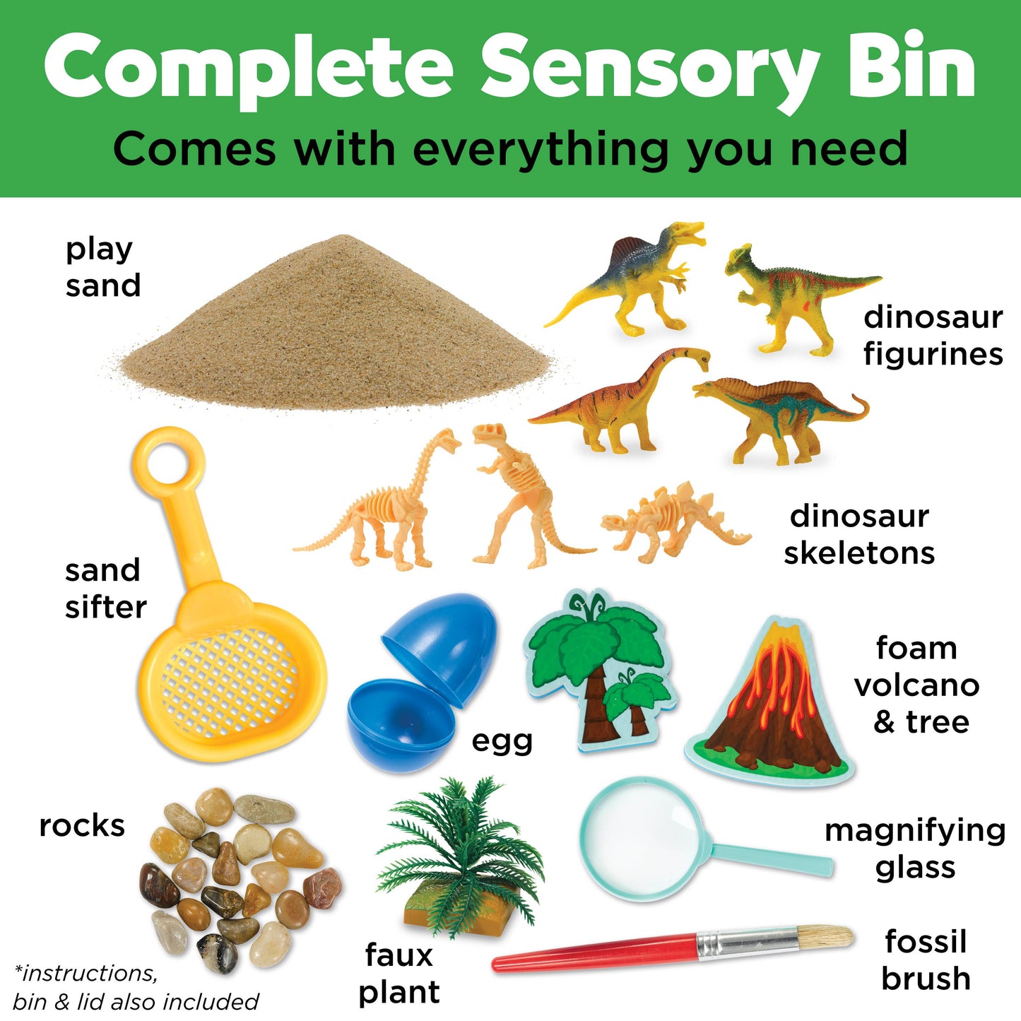 Sensory Bin Dinosaur Dig Activity Bin for Kids - Leah Jean Boutique
