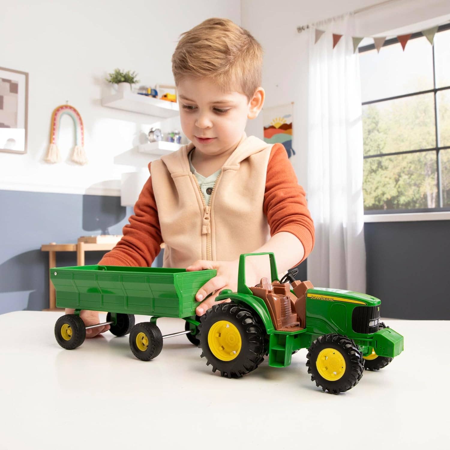 TOMY John Deere Kids Tractor Wagon Set - 8 Inch - Leah Jean Boutique