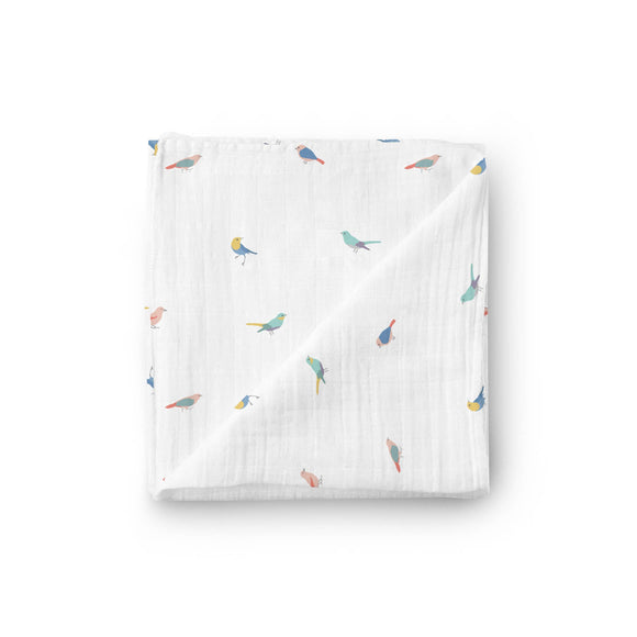Muslin Swaddle Blanket, Unisex - Birds of a Feather