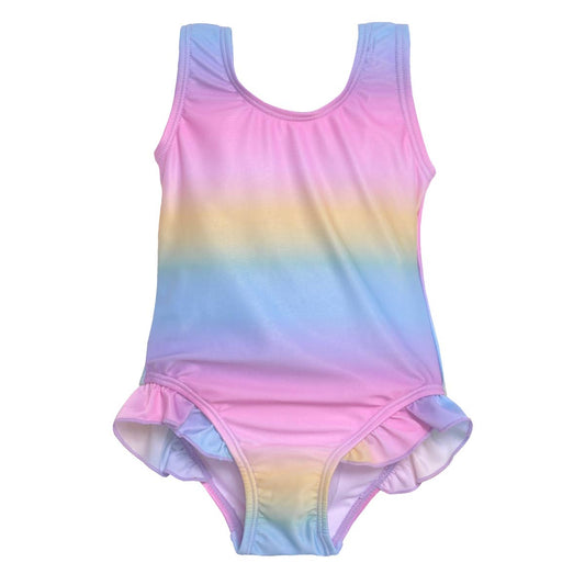 Delaney Rainbow Hip Ruffle Swimsuit
