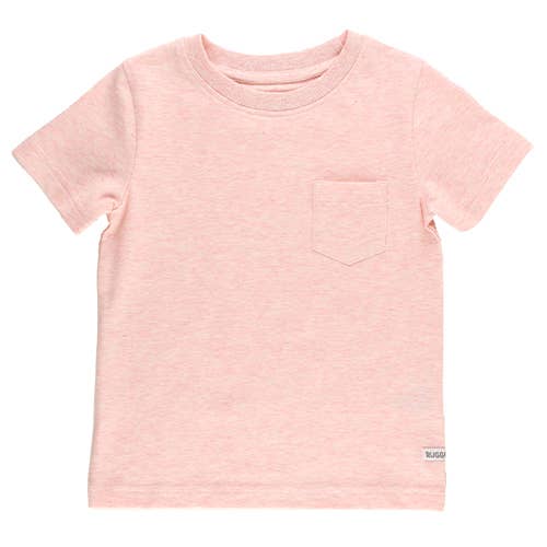 T-shirt rose pâle à manches courtes et poche