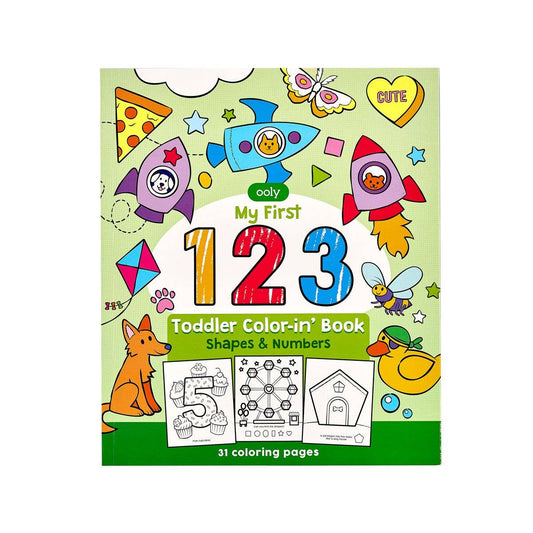 123: Libro para colorear para niños pequeños con formas y números