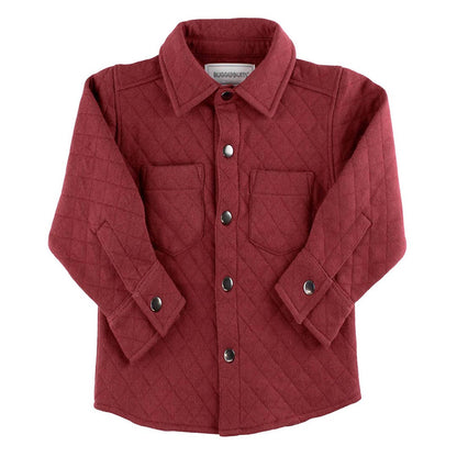 Rosewood Quilted Knit Long Sleeve Button Down Shirt