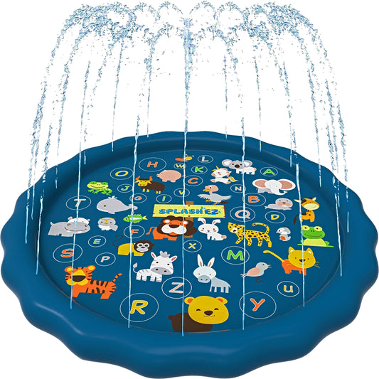 Splash Pad Baby Pool & Sprinkler, Outdoor Water Summer Toy