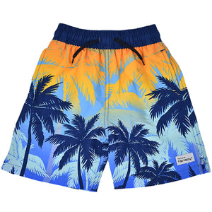 Wesley Swim Trunks With Mesh Liner - Sunset Palms