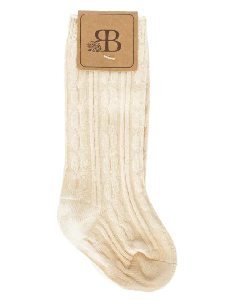 Pepper Knee-High Cable Knit Socks - Leah Jean Boutique