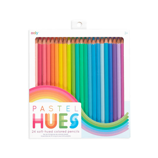 Crayons de couleur teintes pastel - Lot de 24