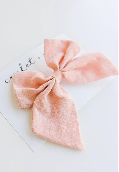 Oversized Linen Hairbow (more colors available) - Leah Jean Boutique