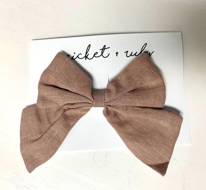 Oversized Linen Hairbow (more colors available) - Leah Jean Boutique