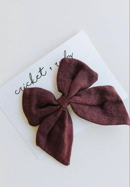 Oversized Linen Hairbow (more colors available) - Leah Jean Boutique