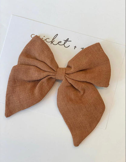 Oversized Linen Hairbow (more colors available) - Leah Jean Boutique